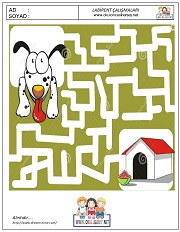 okul öncesi labirent bulmacai çalışma sayfaları